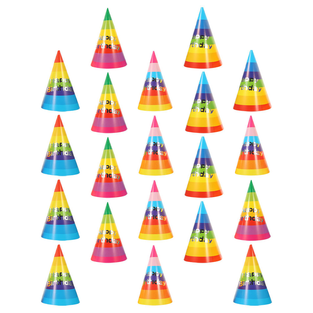 Party Hat Cone - หมวกทรงกรวยสำหรับงานวันเกิด 36 ชิ้น สีสันสดใส ขนาดมาตรฐานสำหรับผู้ใหญ่ เหมาะสำหรับงานฉลองวันเกิด