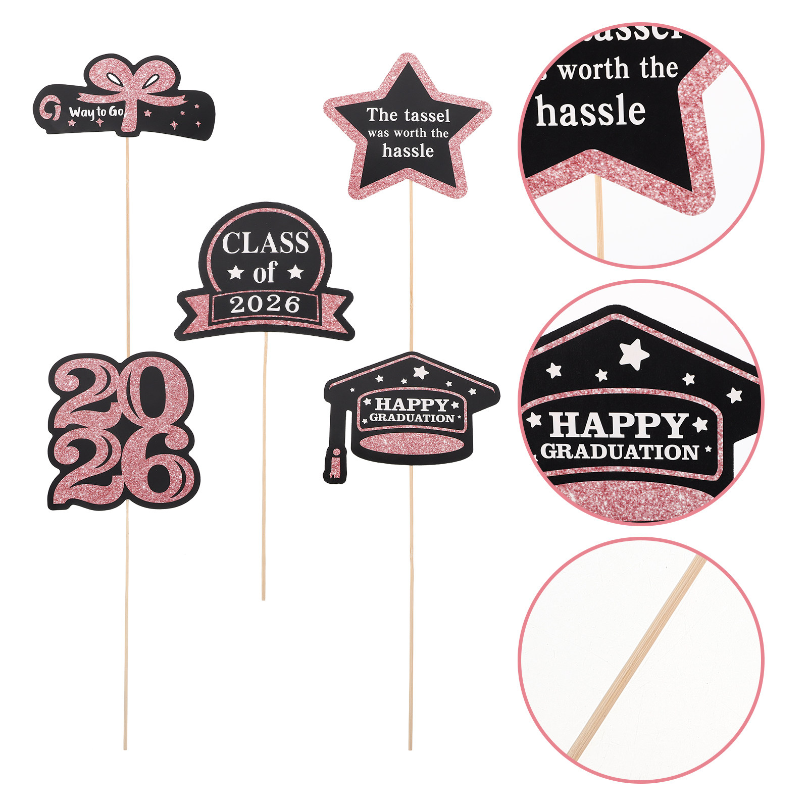 Centerpiece Stick - แท่งตกแต่งโต๊ะสำหรับงานรับปริญญา 20 ชิ้น รุ่น 2026 ของตกแต่งโต๊ะอเนกประสงค์สำหรับงานปาร์ตี้รับปริญญา