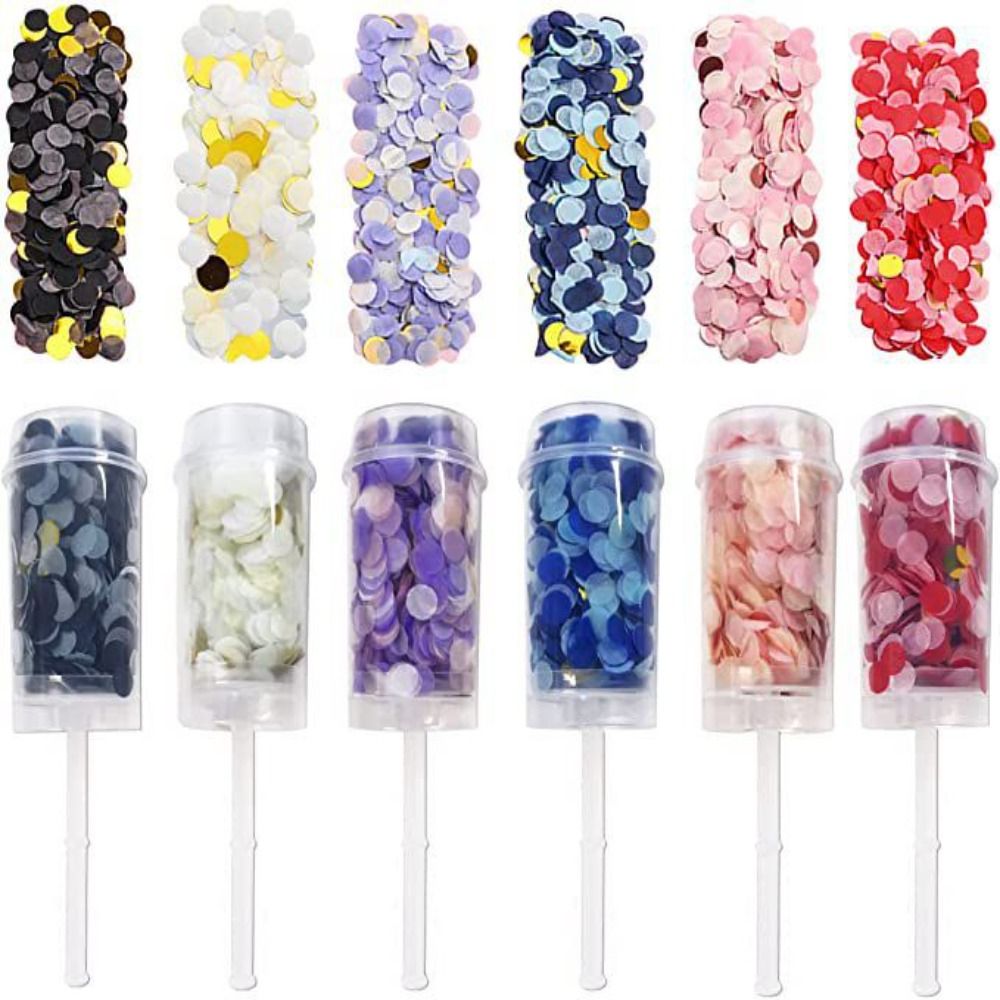 Confetti Cannon Tube - ปืนยิงคอนเฟตติแบบกด 1 ชิ้น สีพาสเทล สำหรับงานวันเกิด งานแต่งงาน