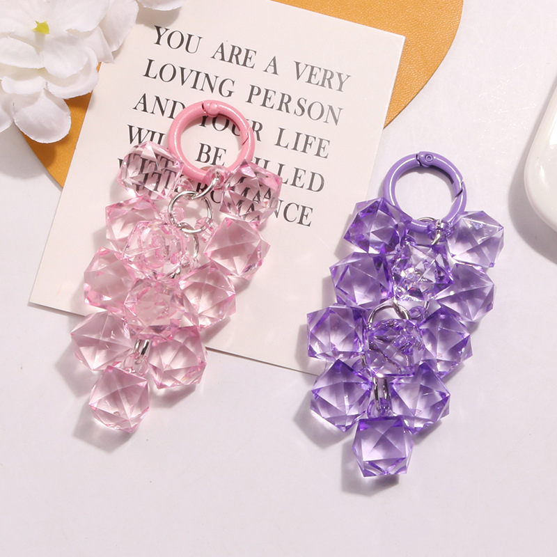 Centerpiece Stick - ใหม่สีโปร่งใสมุมลูกปัดองุ่น Skewer รถ Key CHAIN ขนาดเล็กกระเป๋าหูฟังตกแต่ง