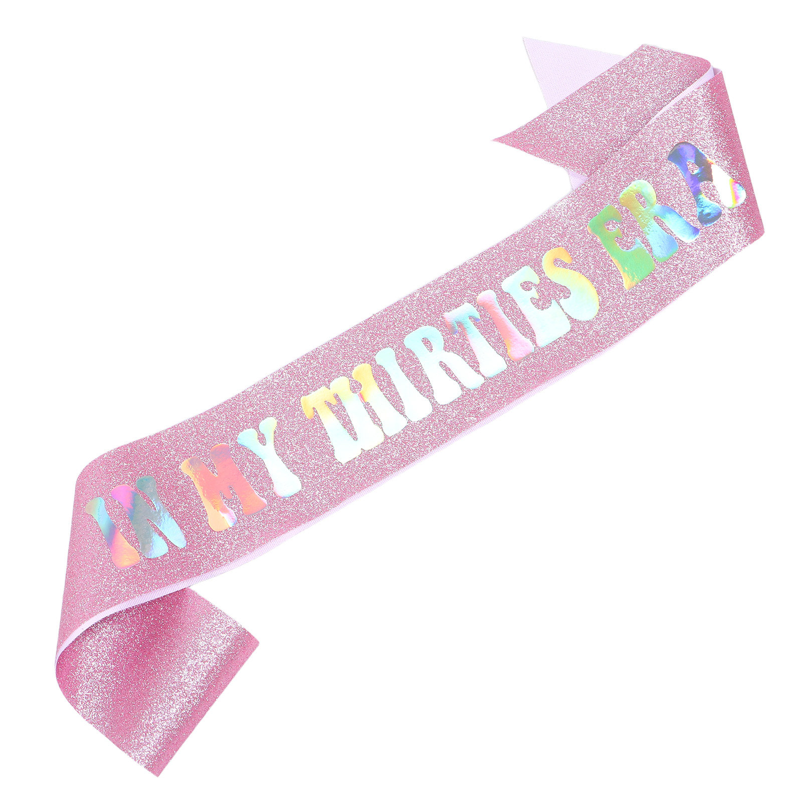 Birthday Sash Glitter - สายสะพายวันเกิดประดับกลิตเตอร์สีรุ้งสำหรับผู้หญิงวัยสามสิบ สายสะพายไหล่ตกแต่งสุขสันต์วันเกิด อุปกรณ์ถ่ายภาพสำหรับงานปาร์ตี้