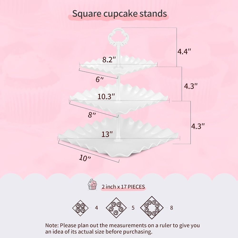 ชุดขาตั้งเค้ก 5 ชิ้น ประกอบด้ว - Cupcake Stand Tier บทวิจารณ์และราคา
