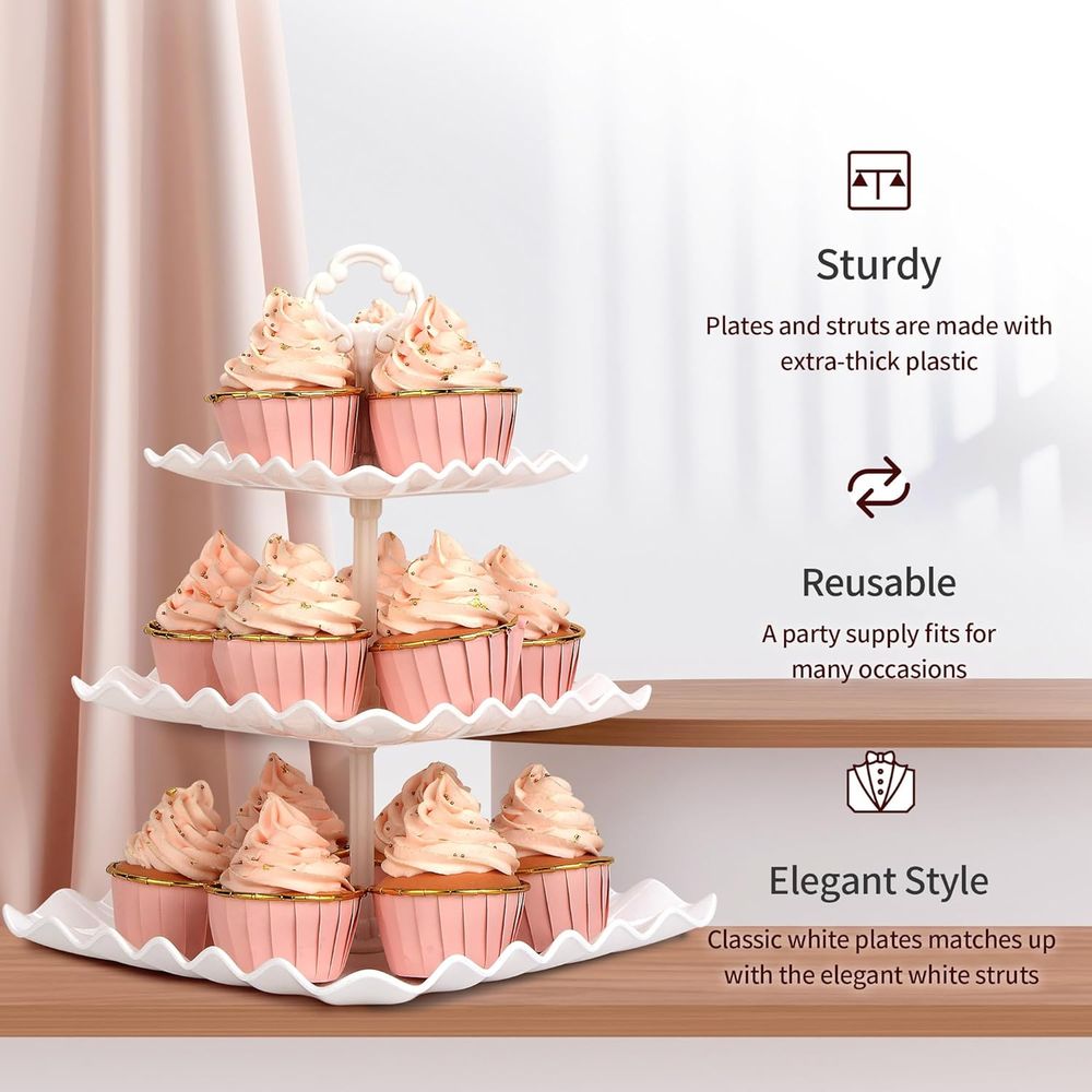 ชุดขาตั้งเค้ก 5 ชิ้น ประกอบด้ว - Cupcake Stand Tier บทวิจารณ์และราคา