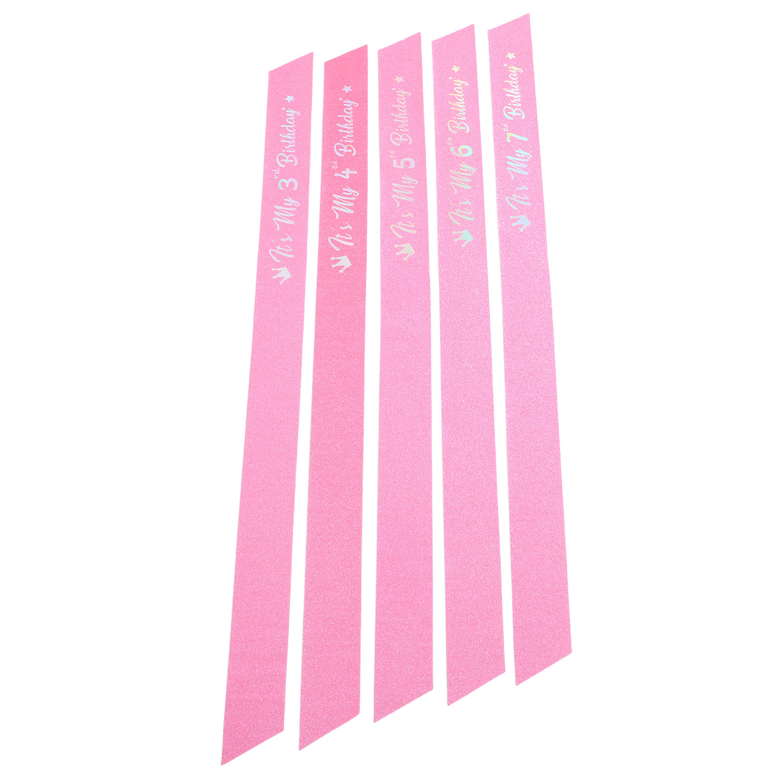 5 ชิ้น สายคาดเอวกลิตเตอร์สีชมพ - Birthday Sash Glitter บทวิจารณ์และราคา